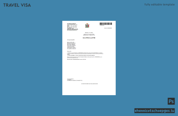 Sambia-E-Visum: Beispielansicht in Word und PDF
